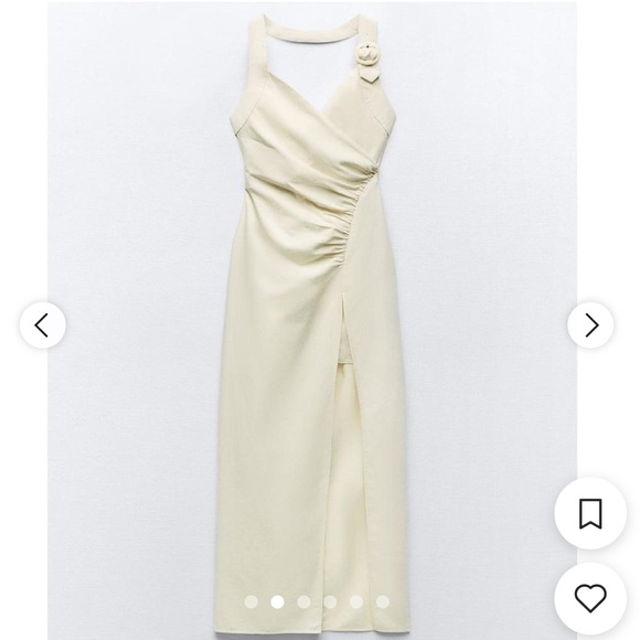 Zara Cream linen Maxi Dress - Picture 1 of 5